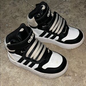 Adidas Kids Black and White High-Top Sneakers